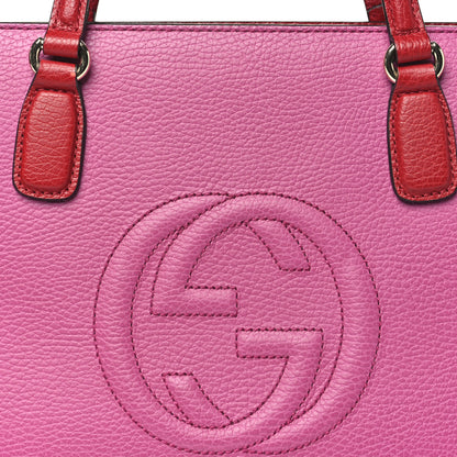 Gucci Dollar Calfskin Medium Soho Top Handle Satchel New Rosette Hibiscus Red 8 of 10