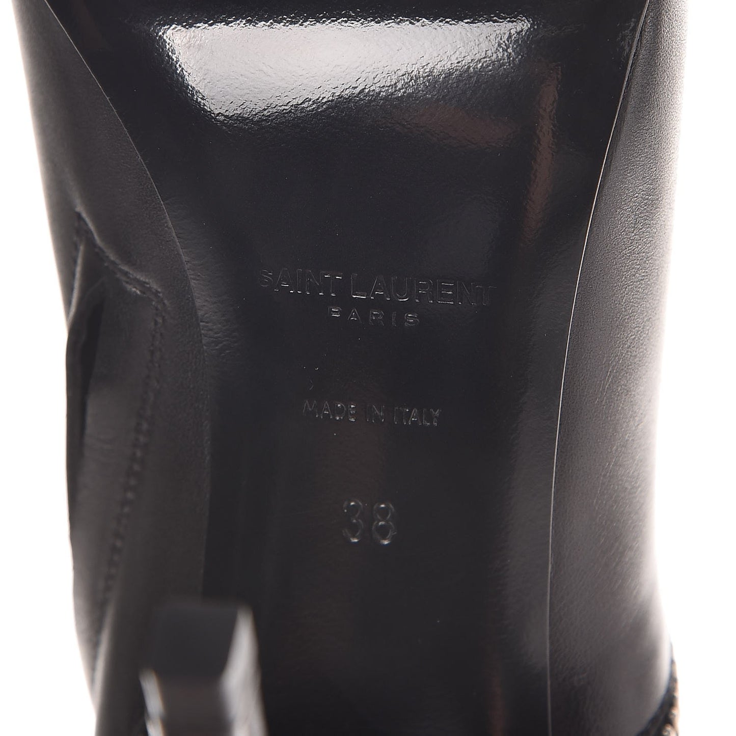 Calfskin Python Embossed Paris 110 Ankle Boots 38 Black