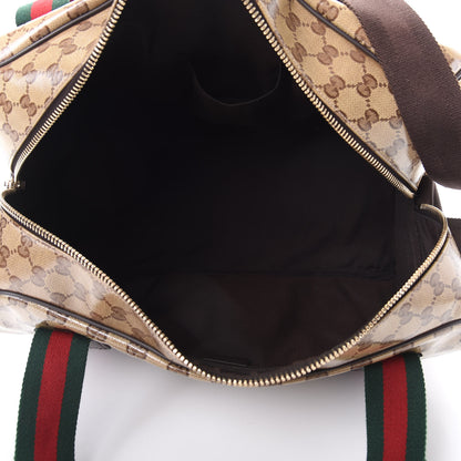 Gucci Crystal Monogram Web Large Carry On Duffle Bag Brown 4 of 9