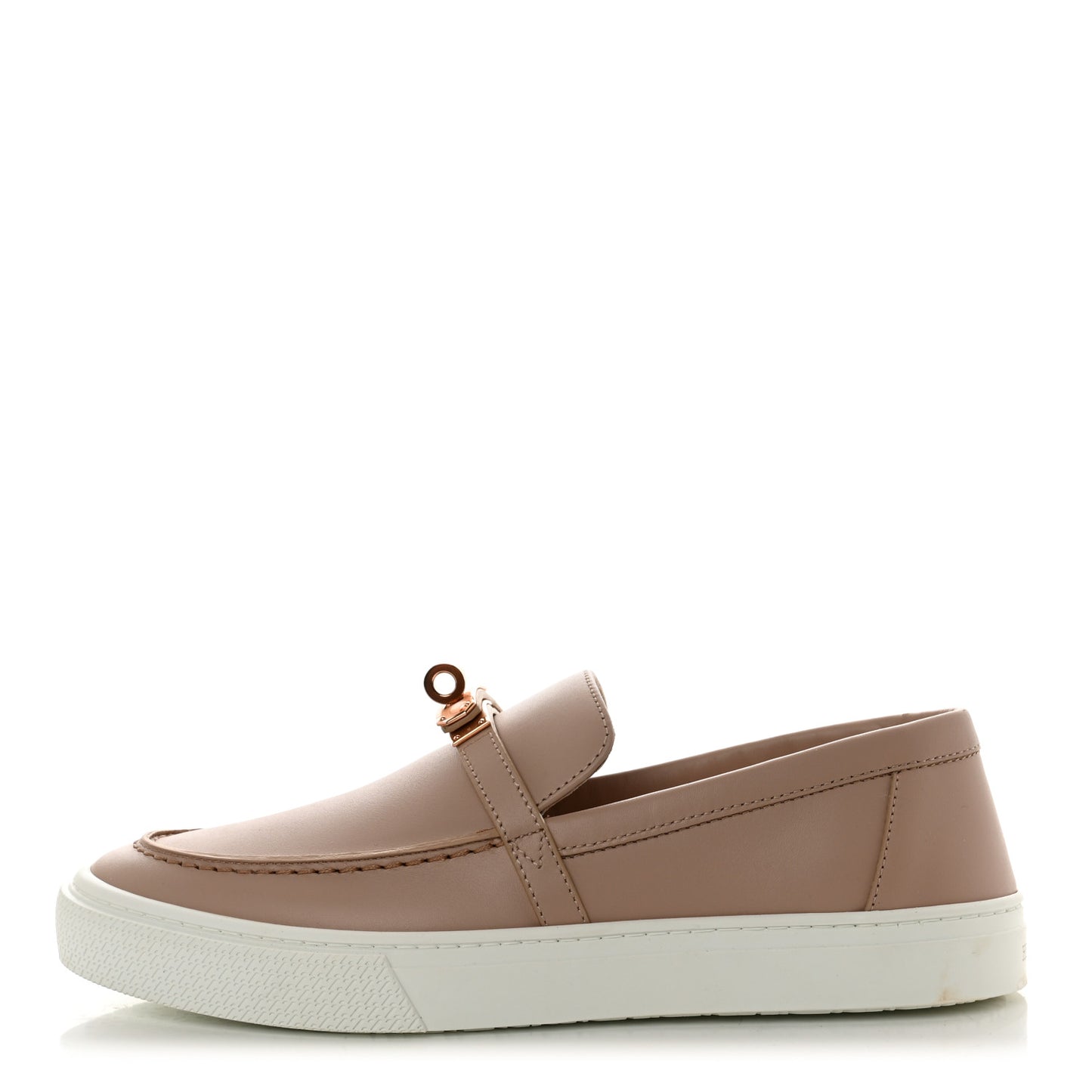 Calfskin Game Slip On Sneakers 38 Beige Nude