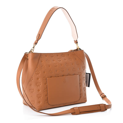 MCM Calfskin Ottomar Monogram Medium Klara Hobo Cognac 3 of 9