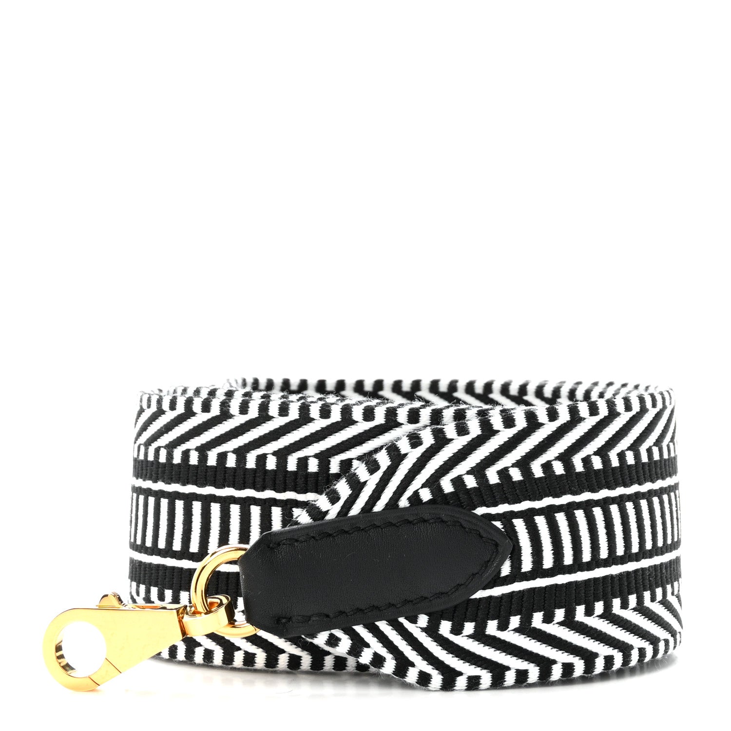 Hermes Toile Swift 50mm Sangle Cavale Shoulder Strap Black Ecru 1 of 6