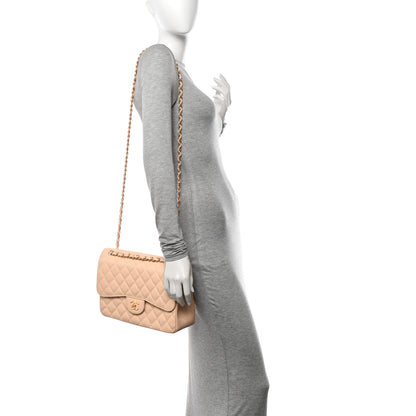 Chanel Caviar Quilted Jumbo Double Flap Beige 2 of 10