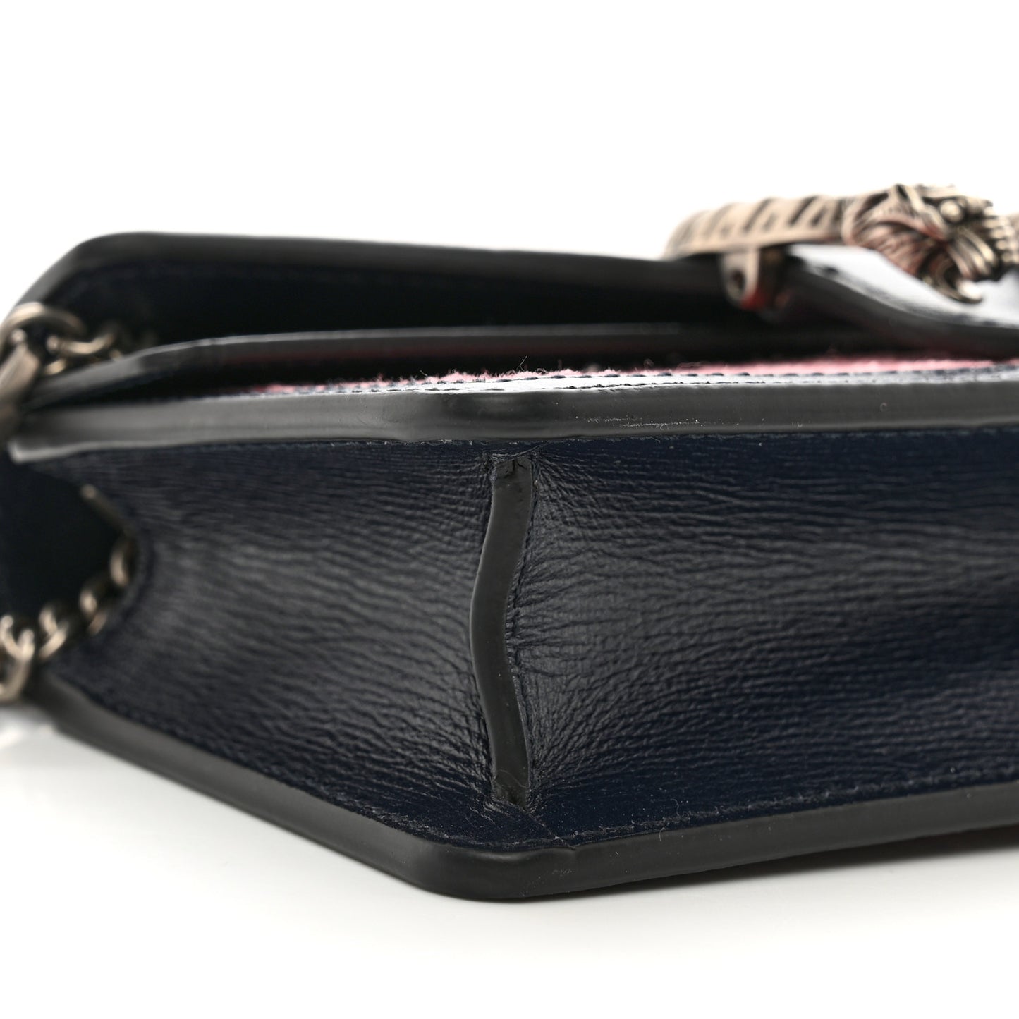 Lanzo Stretch Cord Azalea Calfskin Super Mini Dionysus Shoulder Bag Pink Blue