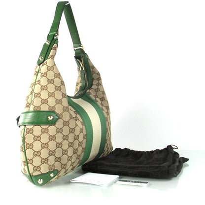 Gucci Monogram Large Horsebit Web Shoulder Bag 3 of 9