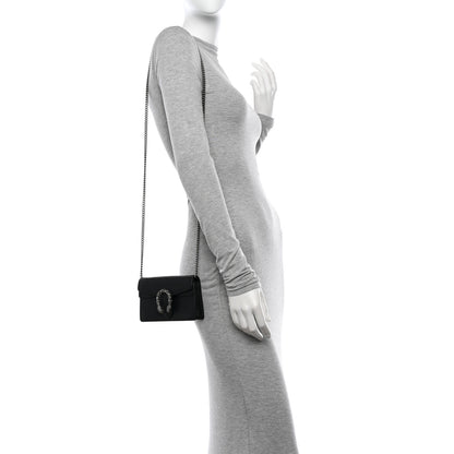 Gucci Calfskin Super Mini Dionysus Shoulder Bag Black 2 of 9