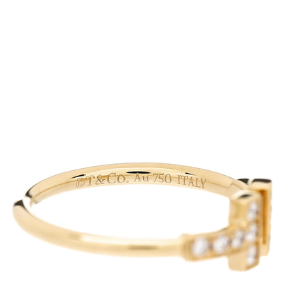 Tiffany 18K Yellow Gold Diamond T Wire Ring 49 4.75 4 of 4