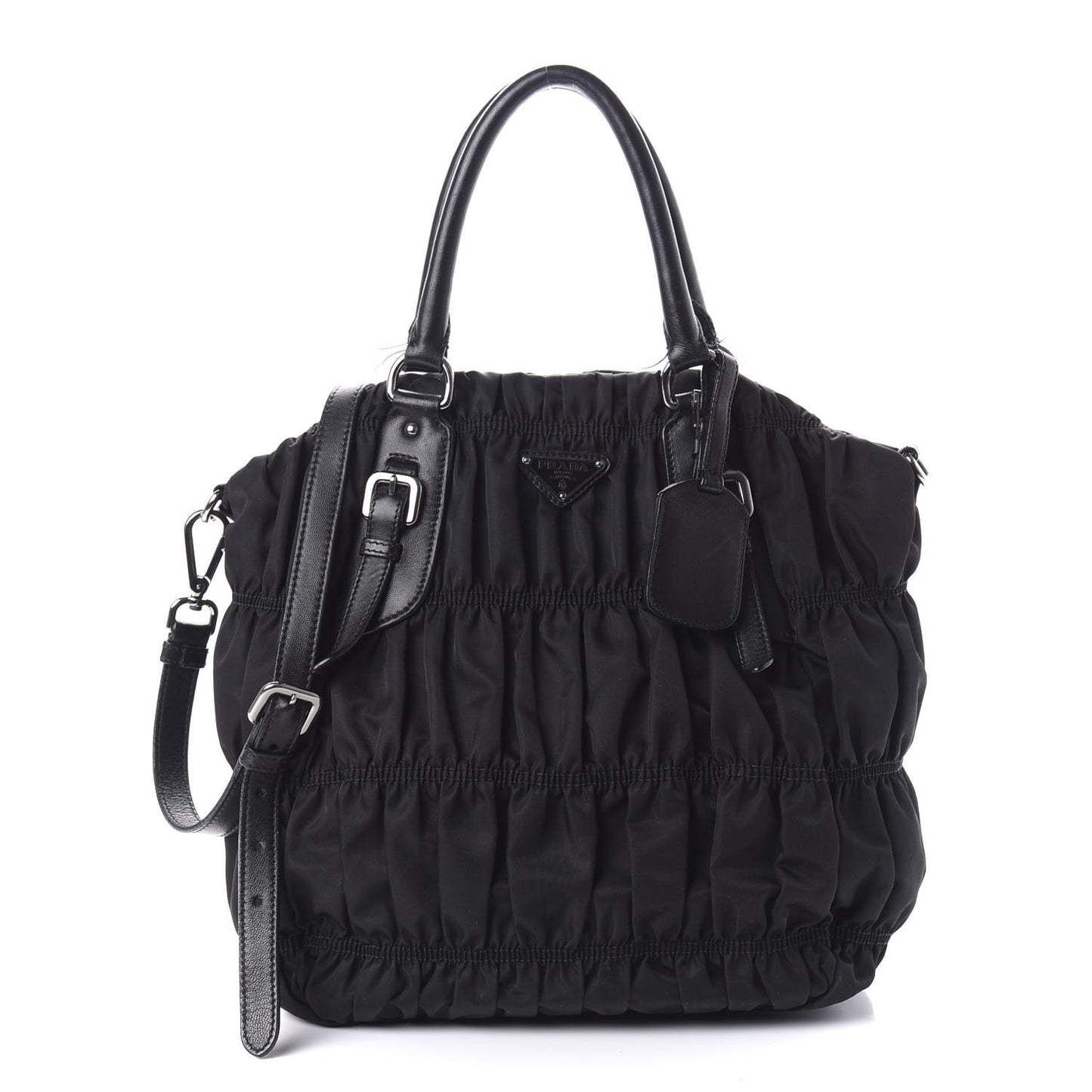 Tessuto Nylon Gaufre Tote Black