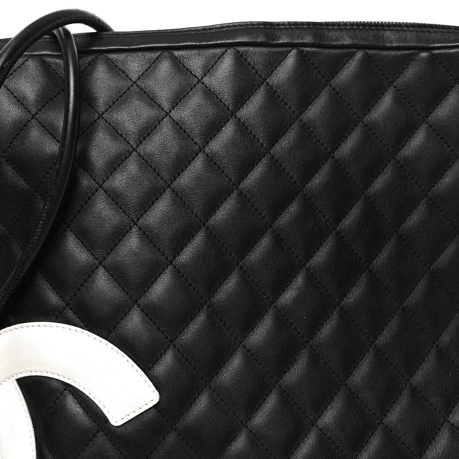 Chanel Calfskin Quilted Large Cambon Messenger Black White 8 of 10
