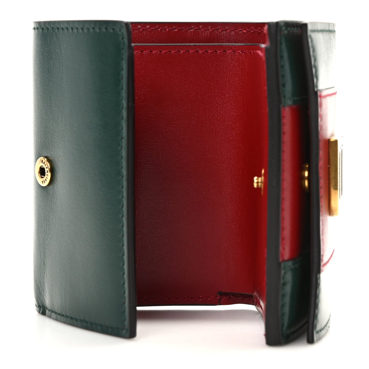 Gucci X Balenciaga Calfskin Web Card Case Wallet Beige Ebony 5 of 7