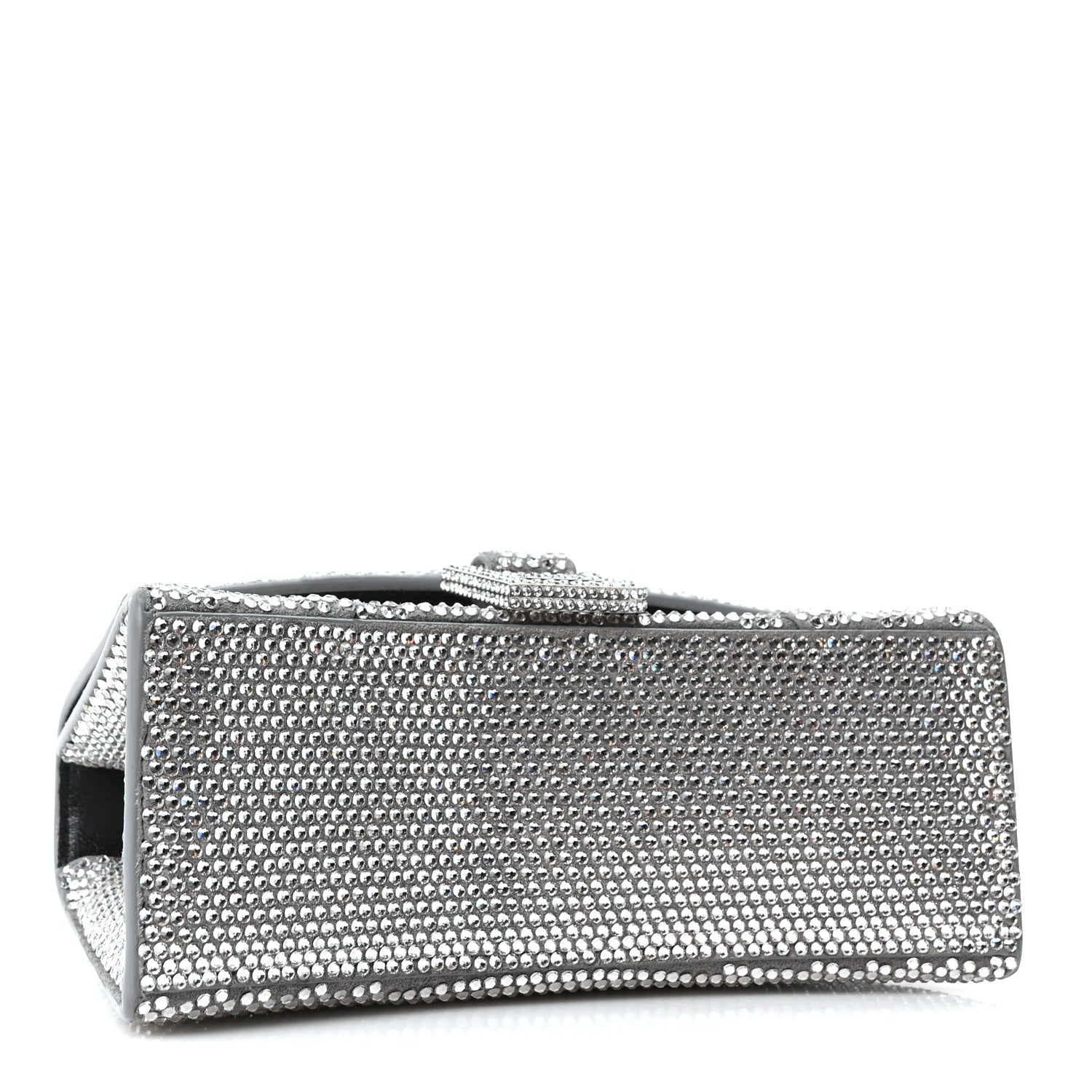 Balenciaga Strass Suede Hourglass Top Handle Bag XS Smoke Grey Crystal 4 of 9