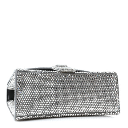 Balenciaga Strass Suede Hourglass Top Handle Bag XS Smoke Grey Crystal 4 of 9