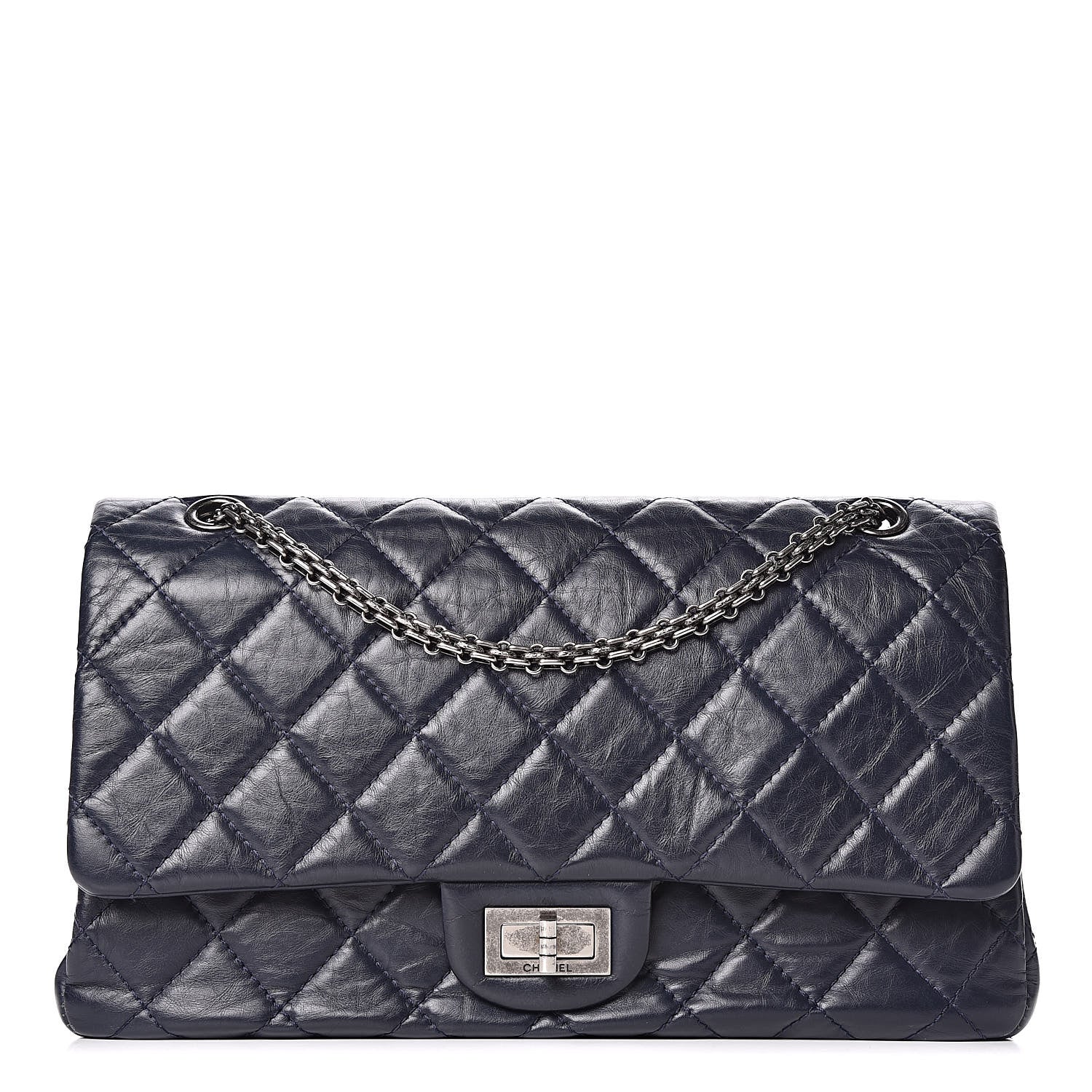 Chanel Aged Calfskin Quilted 2.55 Reissue 227 Flap Navy Blue 1 of 11
