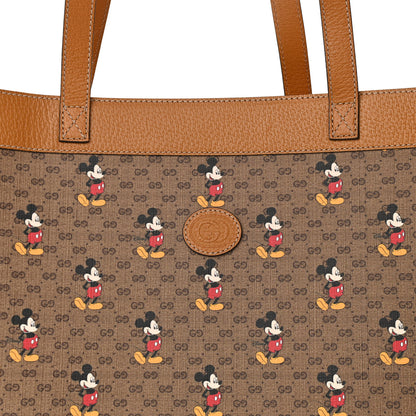 Gucci X DISNEY Mini Vintage GG Supreme Monogram Mickey Mouse Large Shopping Tote Beige Vintage Sun Oil 9 of 11