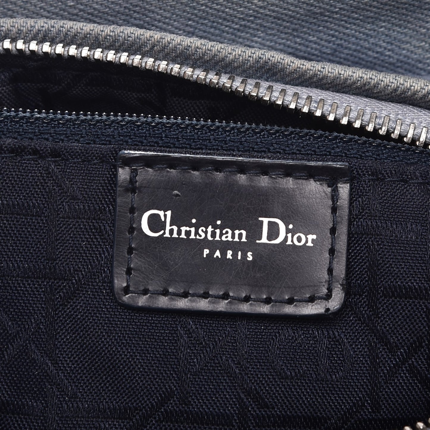 Denim Cannage Large Lady Dior Tote Blue