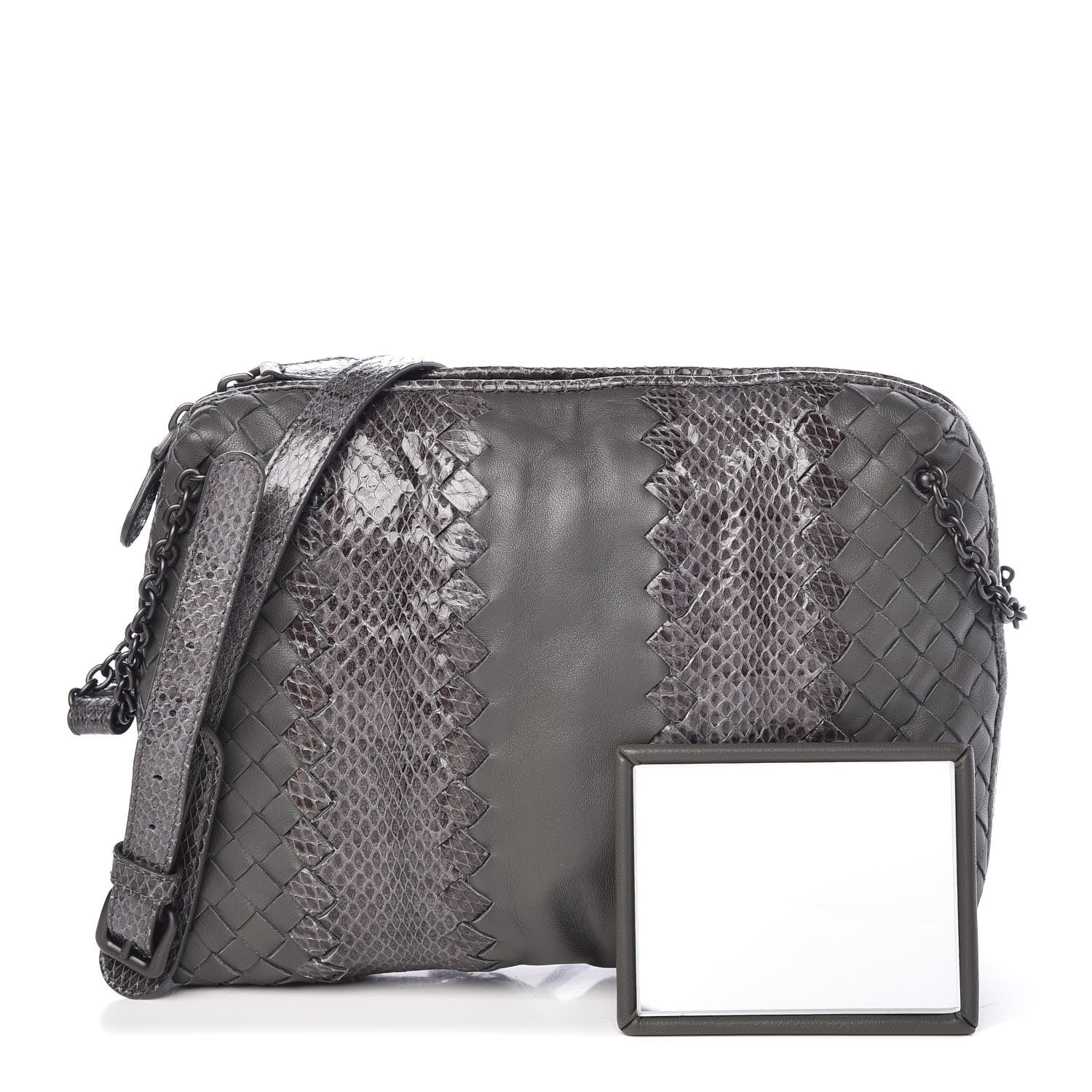 Bottega Veneta Nappa Intrecciato Ayers Crossbody Pillow Messenger Light Grey 3 of 8