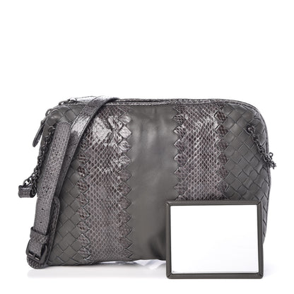Bottega Veneta Nappa Intrecciato Ayers Crossbody Pillow Messenger Light Grey 3 of 8