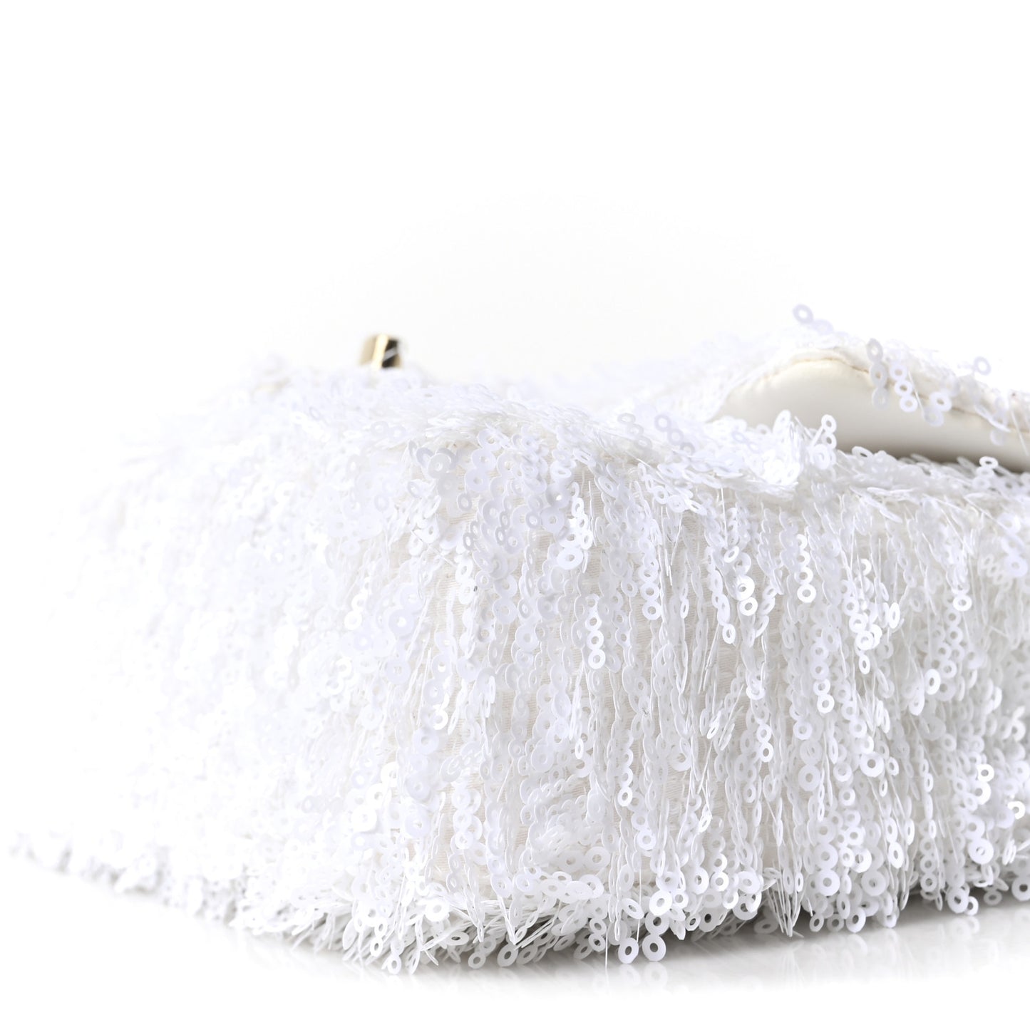 Sequin Mini Rectangular Flap White