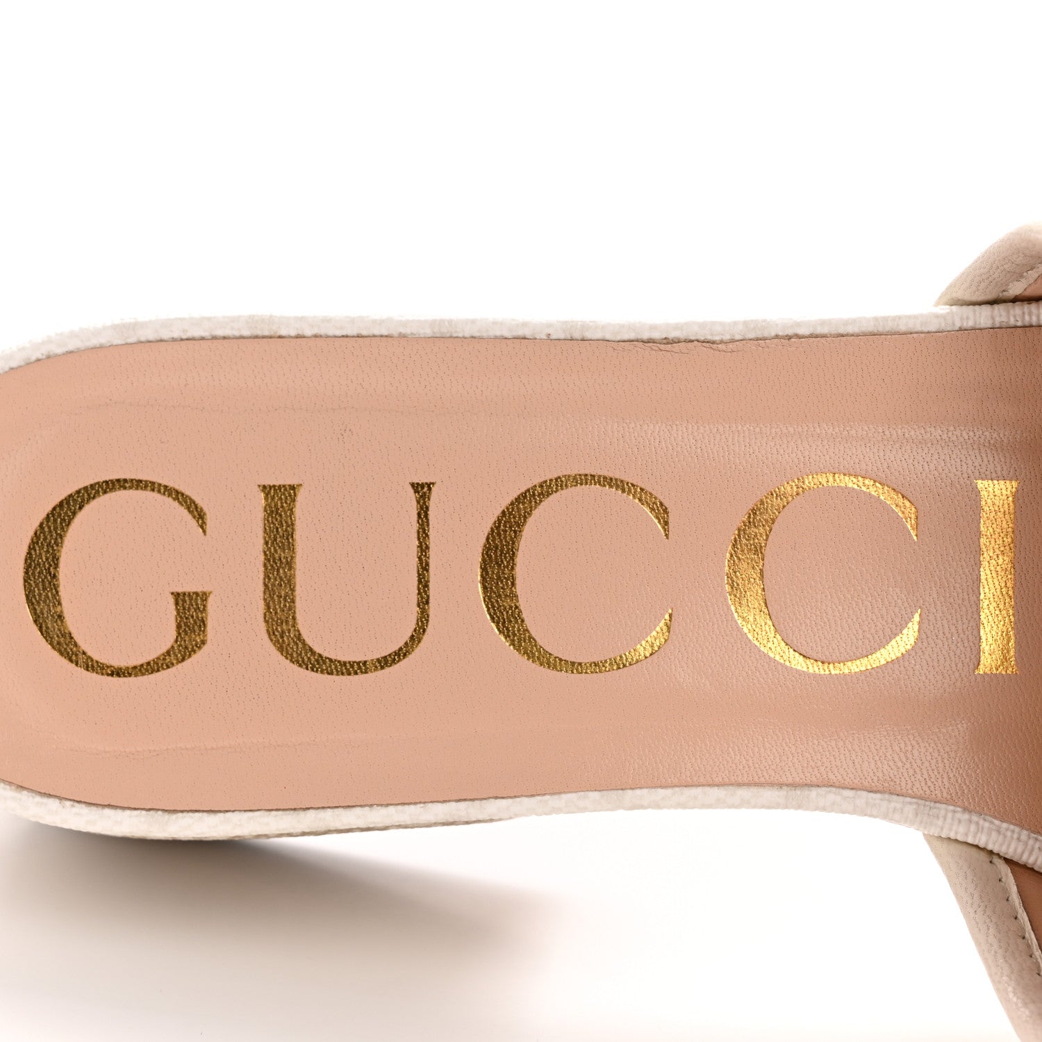 Gucci GG Supreme Monogram Malaga Kid Platform Mule Sandals 36 White Mystic White 8 of 10