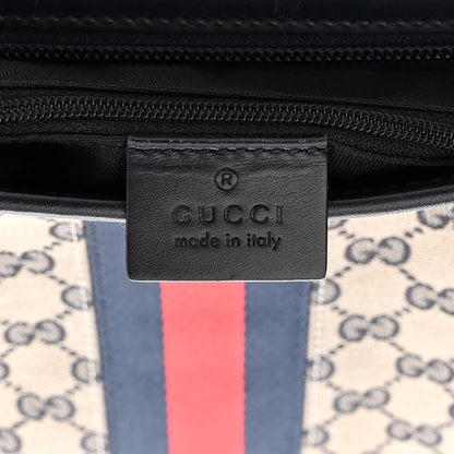 Gucci GG Supreme Monogram Web Flat Messenger Bag Navy 6 of 10