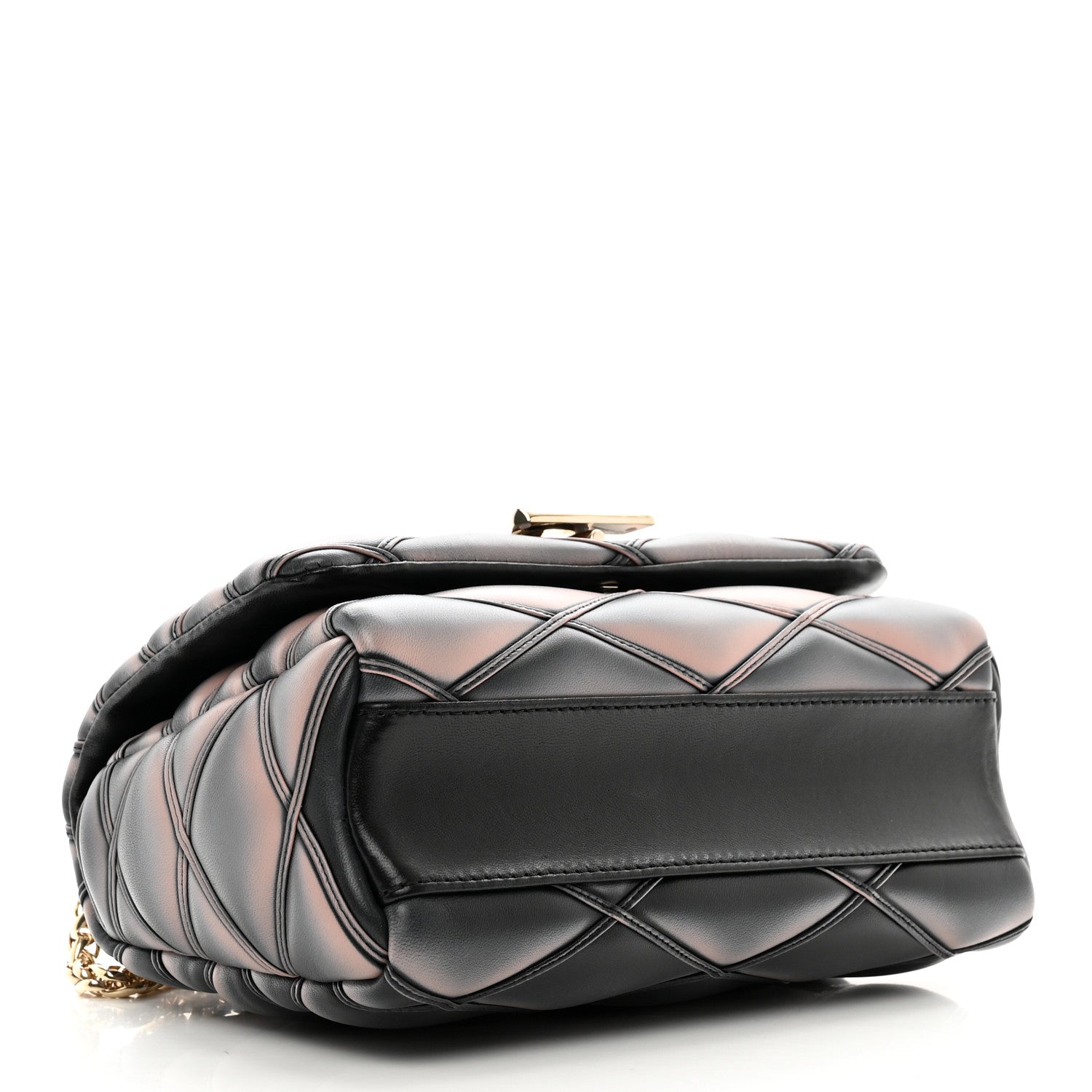 Louis Vuitton Lambskin Malletage Top Handle GO-14 MM Black Pink 3 of 9