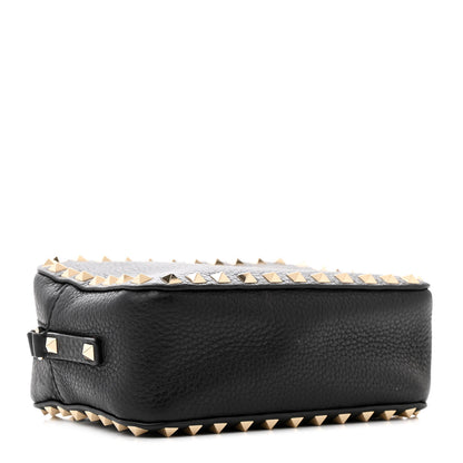 Valentino Garavani Pebbled Calfskin Rockstud Camera Crossbody Bag Black 4 of 15