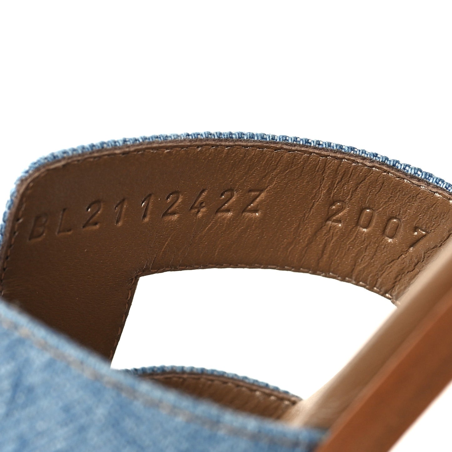 Denim Canvas Oran Sandals 36 Bleu Clair