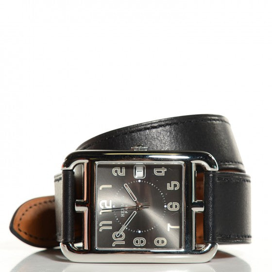Hermes Stainless Steel Barenia 33mm Cape Cod Quartz Watch Noir 3 of 22