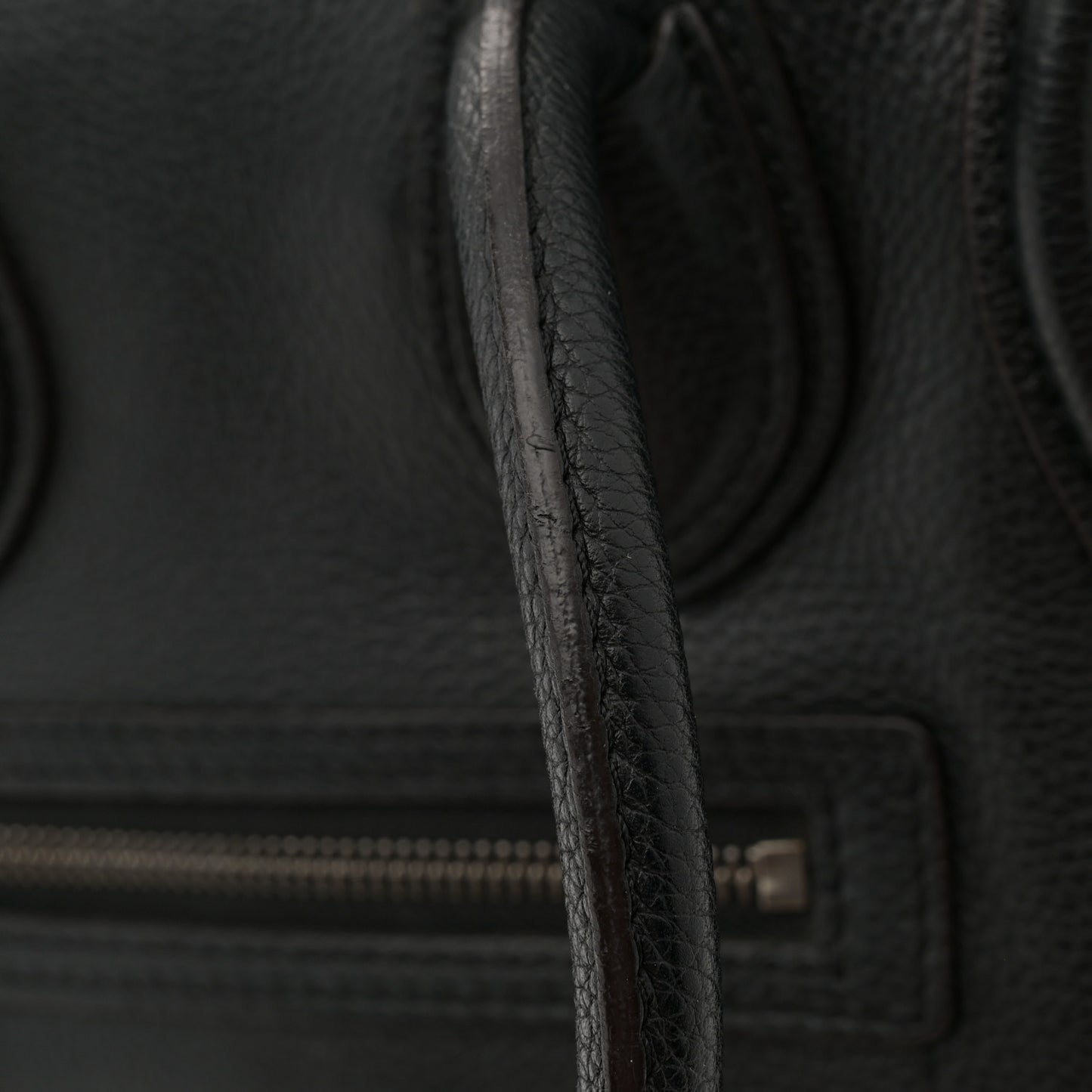 Drummed Calfskin Micro Luggage Black