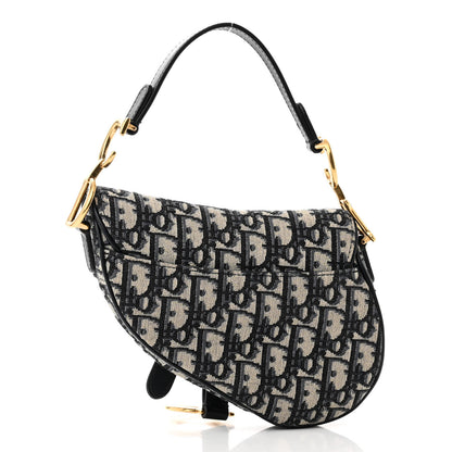 Christian Dior Oblique Mini Saddle Bag Blue 2 of 9