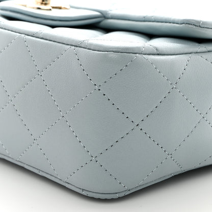 Chanel Lambskin Quilted Mini Top Handle Rectangular Flap Light Blue 10 of 11