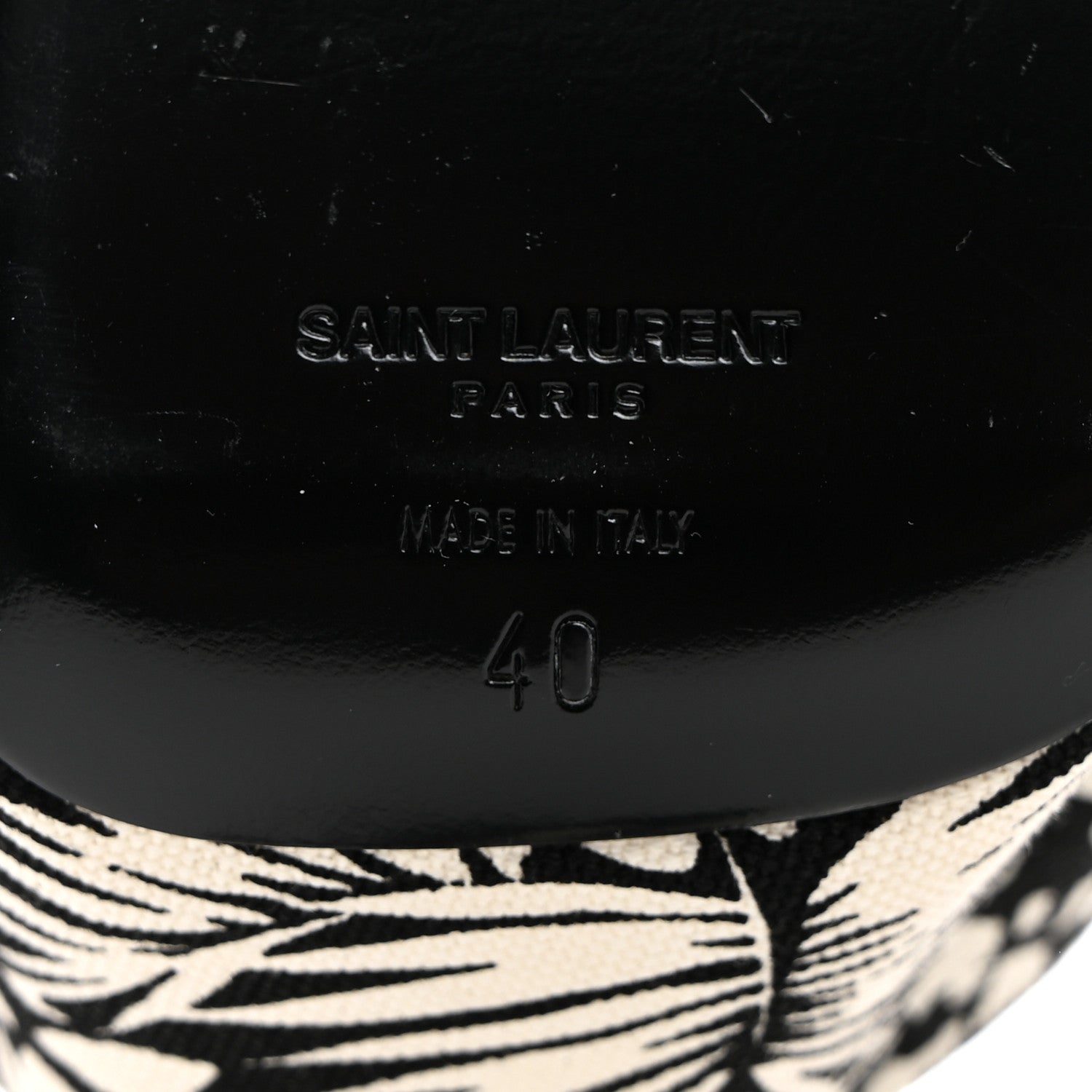 Saint Laurent Canvas Floral Bianca 125 Platform Sandals 40 Black White 6 of 8