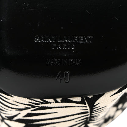 Saint Laurent Canvas Floral Bianca 125 Platform Sandals 40 Black White 6 of 8