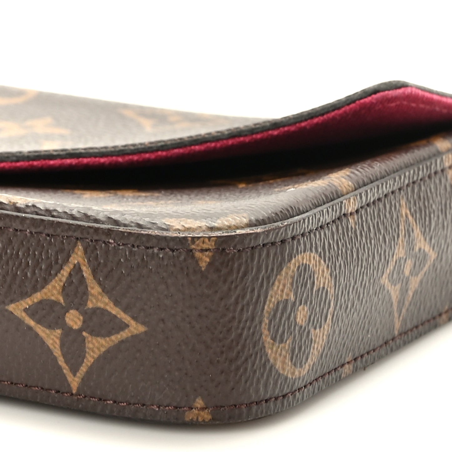 Monogram Pochette Felicie Chain Wallet Fuchsia