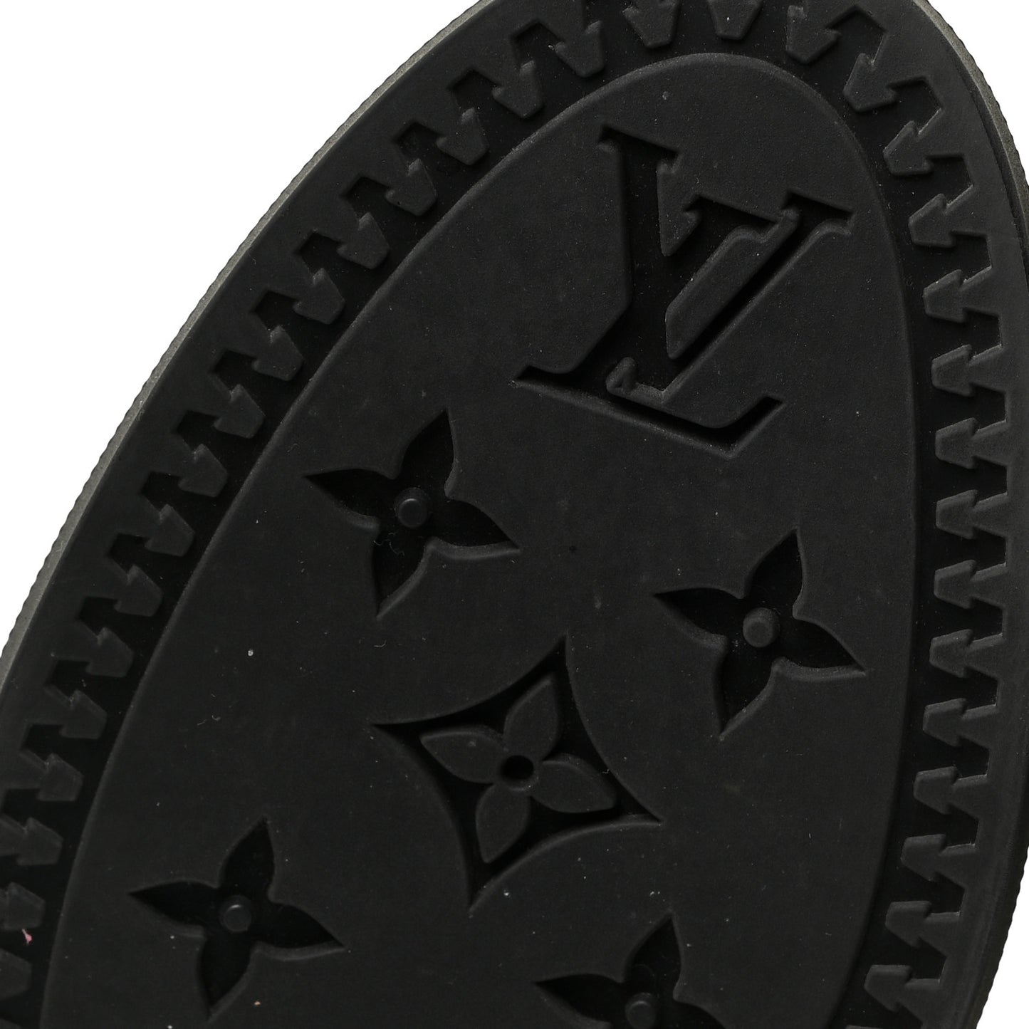 Rubber Embossed Monogram Drops High Rain Boots 37 Black