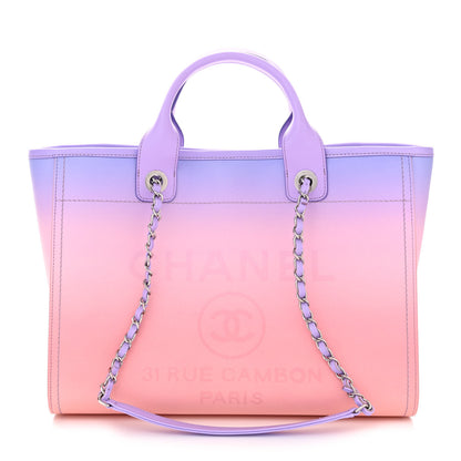 Chanel Shaded Calfskin Small Deauville Tote Light Purple Pink Coral 1 of 12