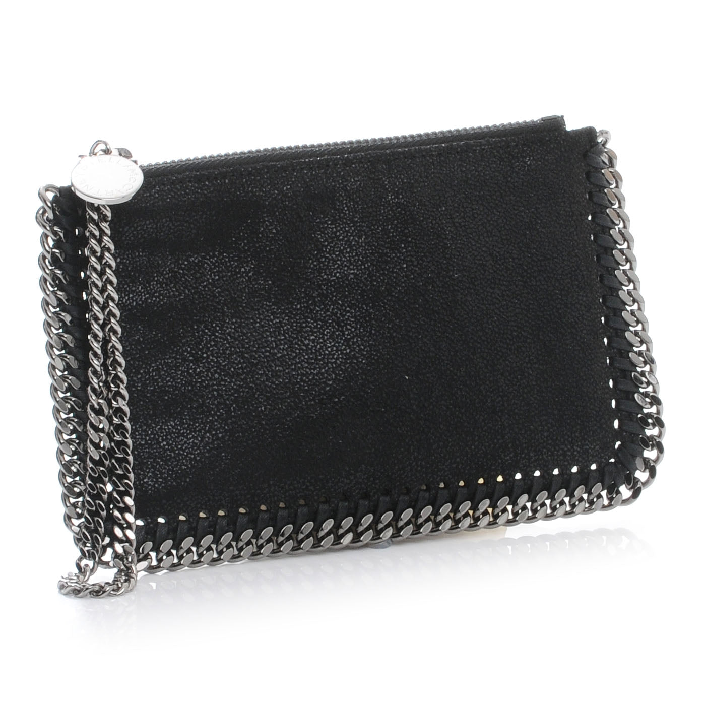 Stella McCartney Faux Leather Shaggy Deer Falabella Wristlet Black 3 of 8