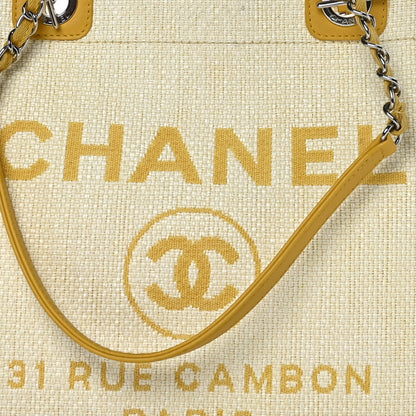 Chanel Woven Straw Raffia Small Deauville Tote Yellow 8 of 11