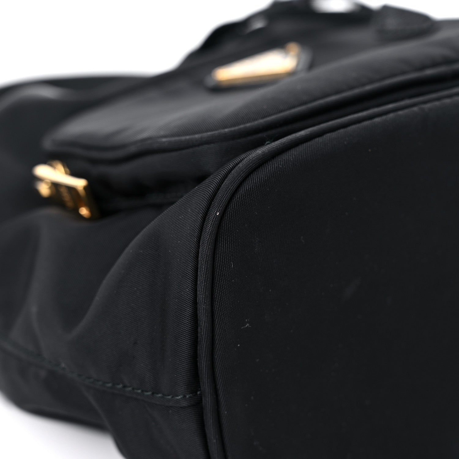 Prada Saffiano Tessuto Nylon Mini Bucket Crossbody Bag Black 8 of 18