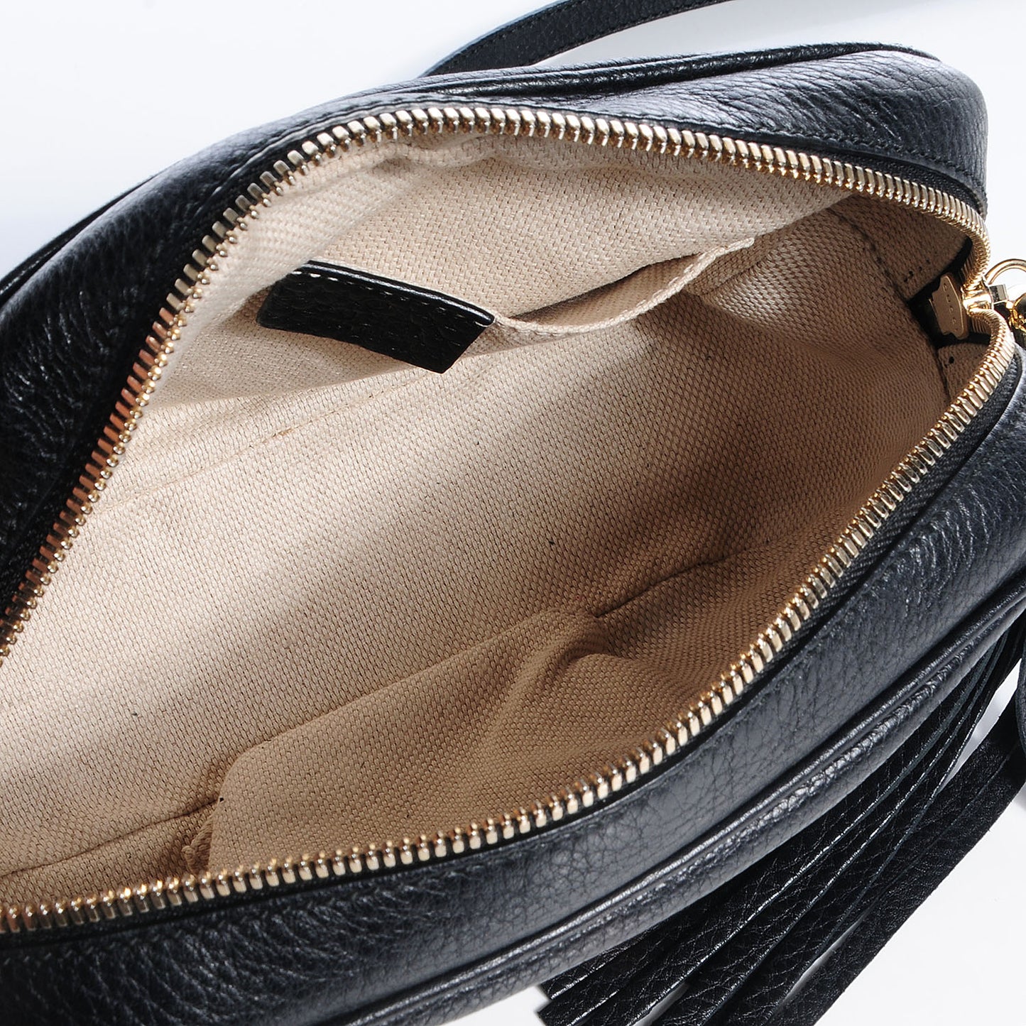 Pebbled Calfskin Small Soho Disco Bag Black
