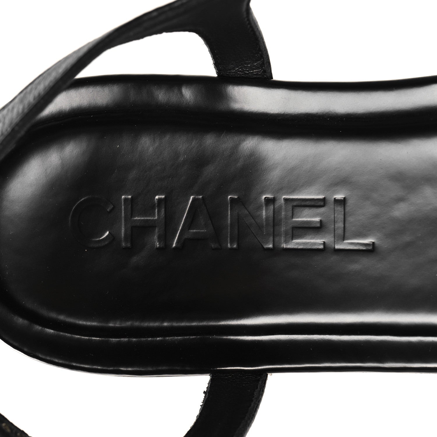 Chanel Lambskin Pearl Crystal CC Thong Sandals 38.5 Black 9 of 9