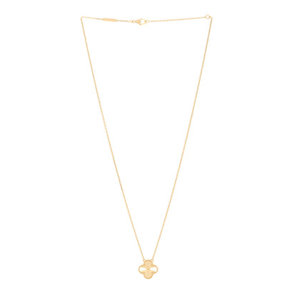 Van Cleef & Arpels 18K Yellow Gold Guilloche Vintage Alhambra Pendant Necklace 3 of 6