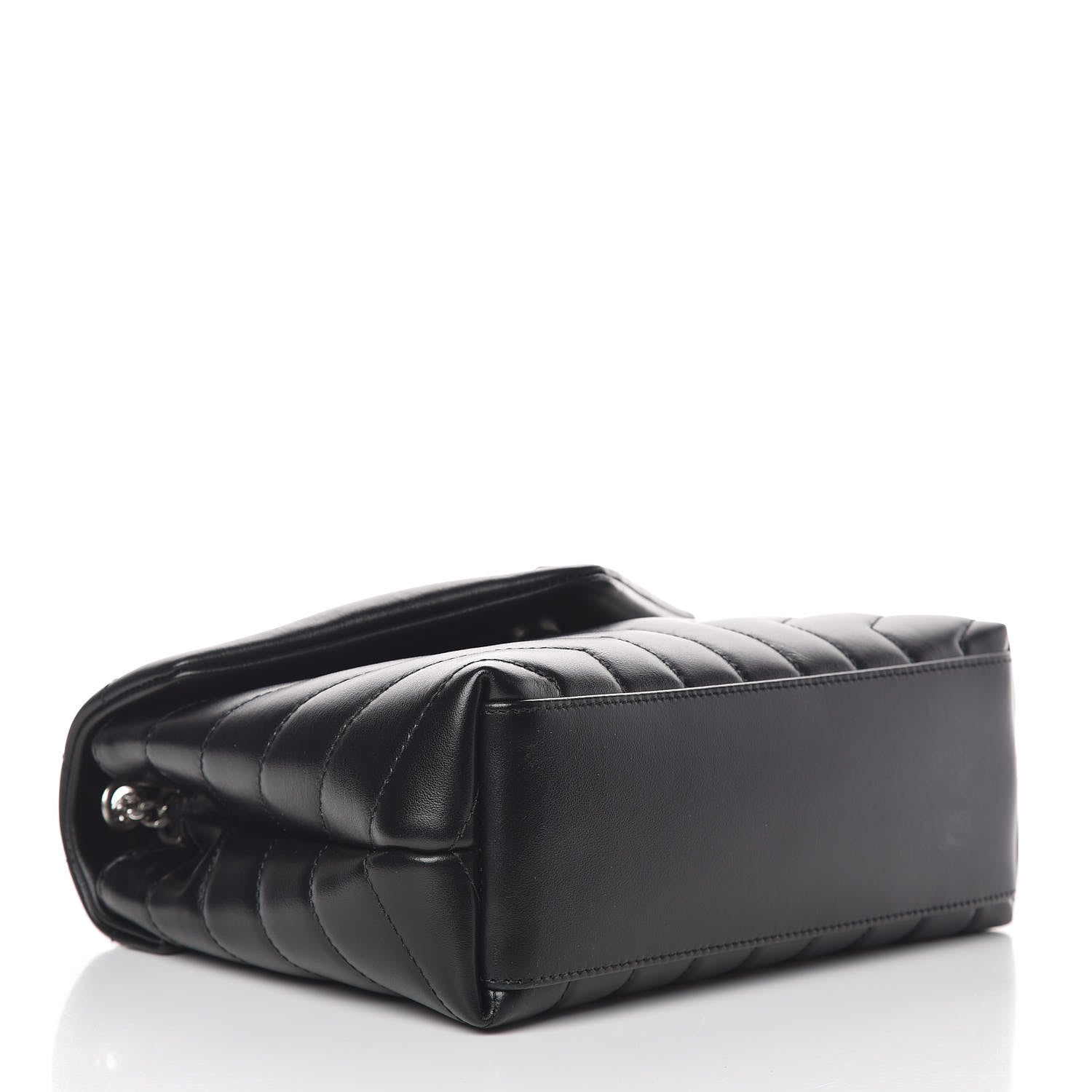 Saint Laurent Calfskin Y Quilted Monogram Small Loulou Chain Satchel Black 4 of 10