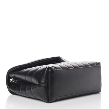 Saint Laurent Calfskin Y Quilted Monogram Small Loulou Chain Satchel Black 4 of 10