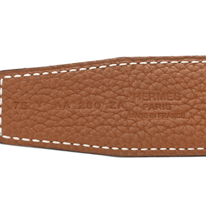 Hermes Box Togo 32mm H Belt 75 Black Gold 5 of 6