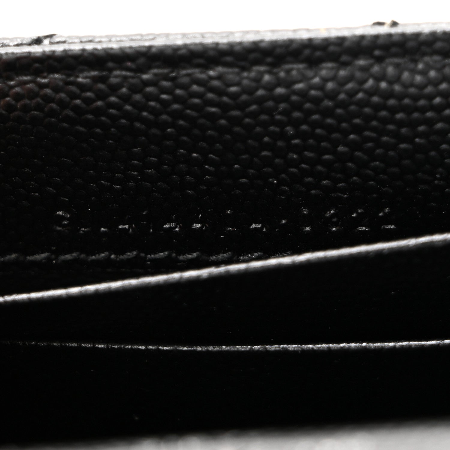 Saint Laurent Grain De Poudre Matelasse Chevron Small Monogram Envelope Wallet Black 7 of 8
