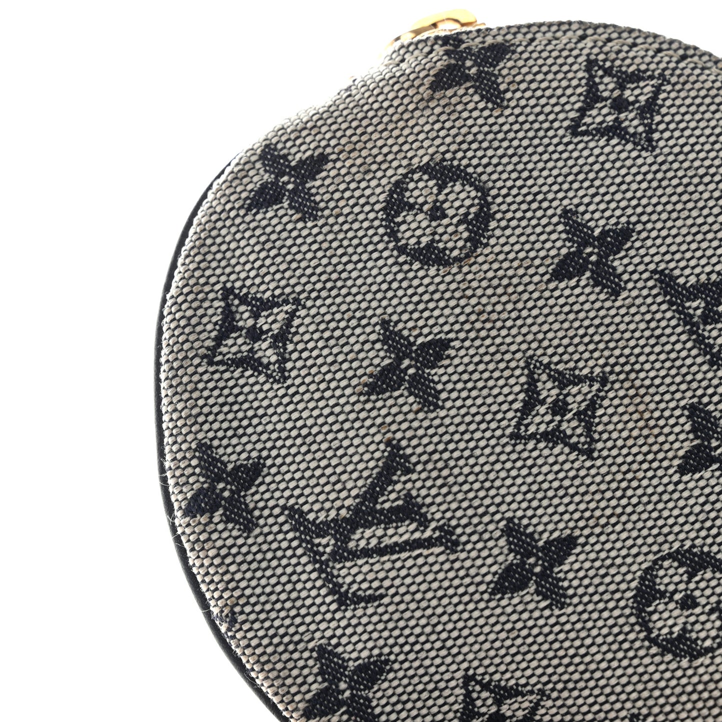 Mini Lin Croisette Round Coin Purse Blue