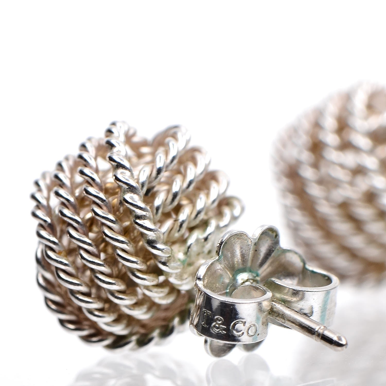 Tiffany Sterling Silver Twist Knot Earrings 4 of 4