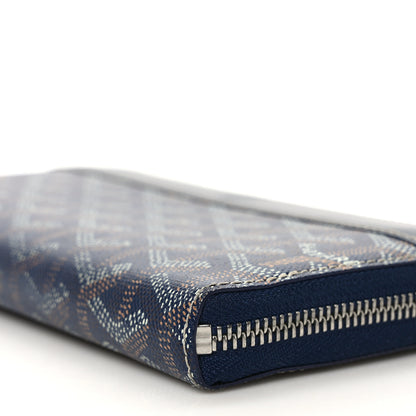 Goyard Goyardine Matignon Zip Around GM Wallet Navy 8 of 10