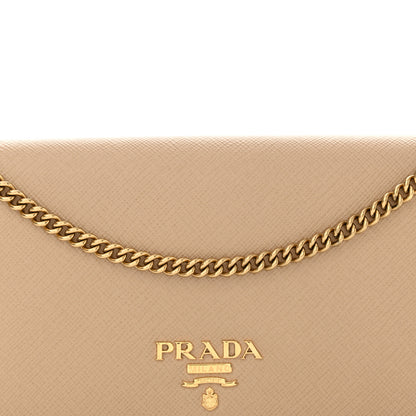 Prada Saffiano Lux Chain Wallet Cipria 7 of 10